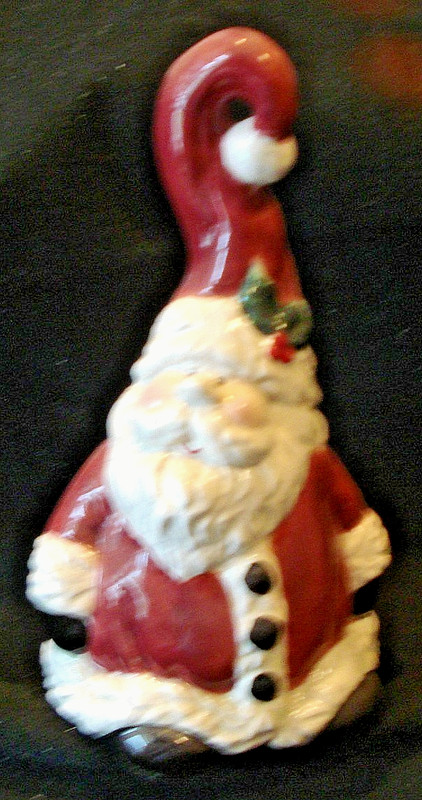 Vintage?  Christmas Santa Claus Bell Ornament Ceramic