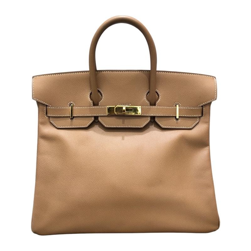 HERMES Haut a Courroies 32 Courchevel Hand Bag Natural Circle Z (1996)