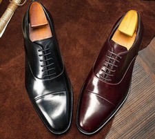 Men's Leather Pointed Toe Lace Up Shoes Prom Wedding Business Party Work Oxfords
