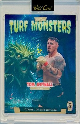 2025 Wild Card Turf Monsters Tom Aspinall 1/1 Blue Rainbow Sparkle Swamp Thing