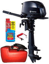 5HP TOHATSU Long Shaft Outboard EXTERNAL TANK MODEL Extra Handles Store 3 Ways!!