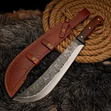 Custom Handmade Carbon Steel Machete Hatchet Knife 16" Rosewood Handle