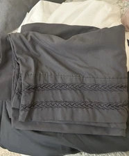 2 twin Oeko Tex FITTED SHEETS grey & white solid + 2 standard grey pillowcases