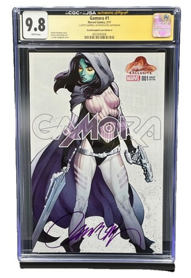 #ad Gamora #1 CGC 9.8 JSA 2017 Signed Campbell .com Edition A $139.99