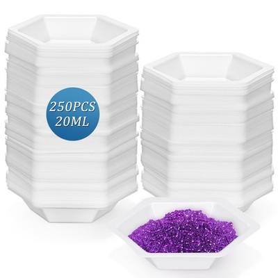 250 Pcs Weigh Boats 20ml Small Hexagon Disposable Plastic Trays for Scale, An...