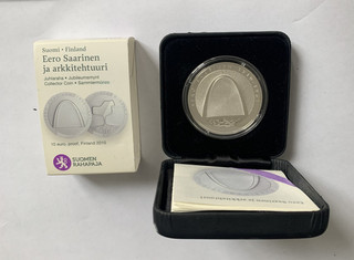 FINNLAND EERO SAARINEN ARC 10 EURO SILBER 2010 PP /PROOF OVP MIT BOX ZERTIFIKAT