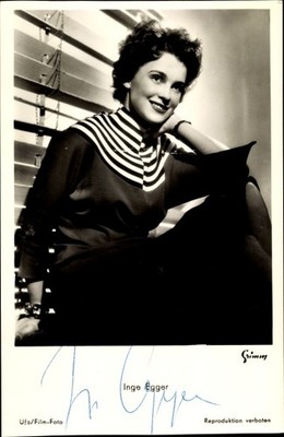 Ak Schauspielerin Inge Egger, Portrait, Autogramm - 10873950