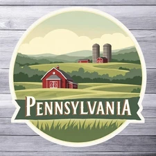 Pennsylvania sticker vinyl decal farmland barns countryside rustic state