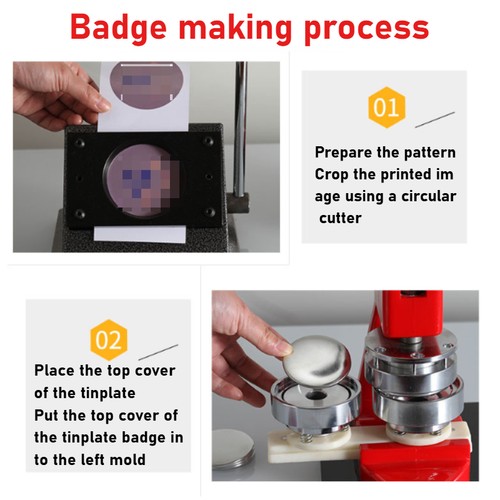 New DIY Manual Badge Pin Button Maker Badges Making Machine Set 25/32/58/75MM - Picture 7 of 12