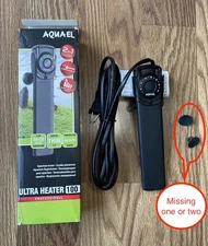 Aquael Ultra Aquarium Heater& Thermometer -100 Watt -16-26 Gallon Tank
