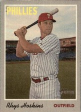 2019 Topps Heritage #12 Rhys Hoskins 1970 Cloth Stickers