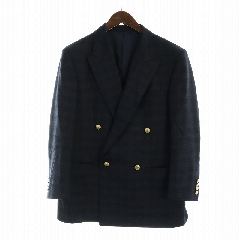 Burberry London Navy Blazer Tailored Jacket Check Gold Burberry London Navy Blazer Tailored Jacket Check Gold