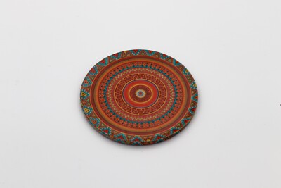 Runde Korkuntersetzer mit geometrischem Muster #2 Druck