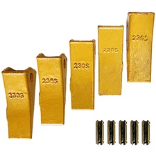 23 230 Series 230S Bucket Teeth with 23TF/23FP Flex Pins for Excavator - 5PK