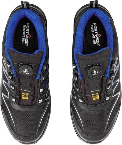 Bota de Seguridad PORTWEST Entrenadores Puntera Compuesta ESD Entresuela Tipo BOA Trinquete Encaje Talla - Imagen 3 de 4