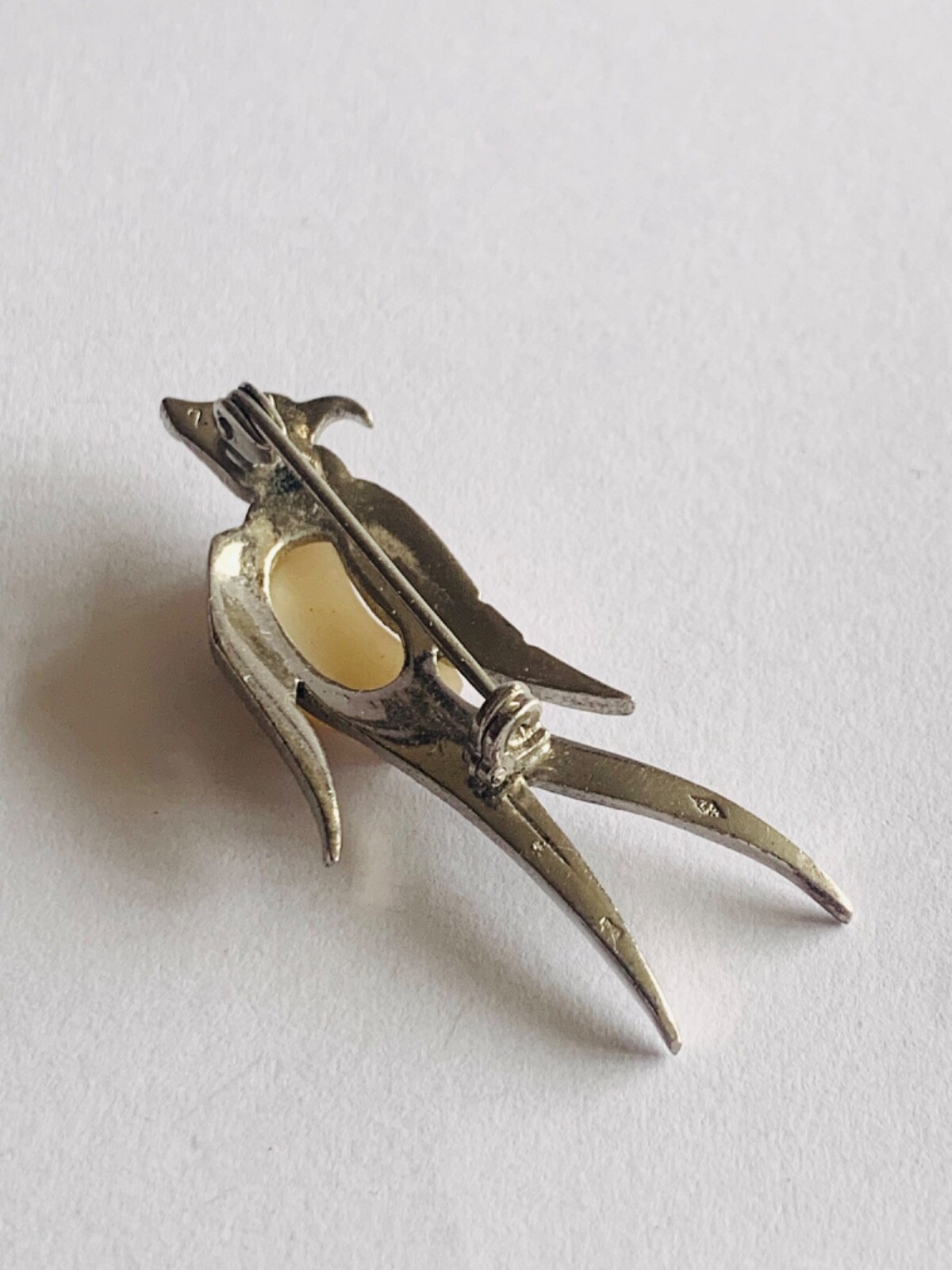 Vintage Solid Silver Bird Brooch Marcassites Broo… - image 5