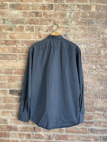 Gucci Men's Dress Shirt, Tom Ford Era, Sz 16.5/42 Mandarin Collar Gray/Black - Picture 6 of 11