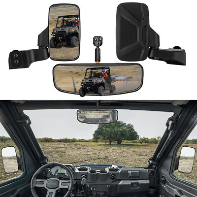 UTV Door Mounted Side Mirrors & Center Mirror Set For Polaris Ranger 1000 18-26