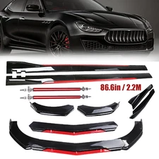 For Maserati Ghibli Front Bumper Lip Splitter Spoiler Side Skirt Body Kit
