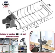 Kitchen Sink Caddy Organizer Over Faucet Sponge Holder Hanging Faucet Drain Rack