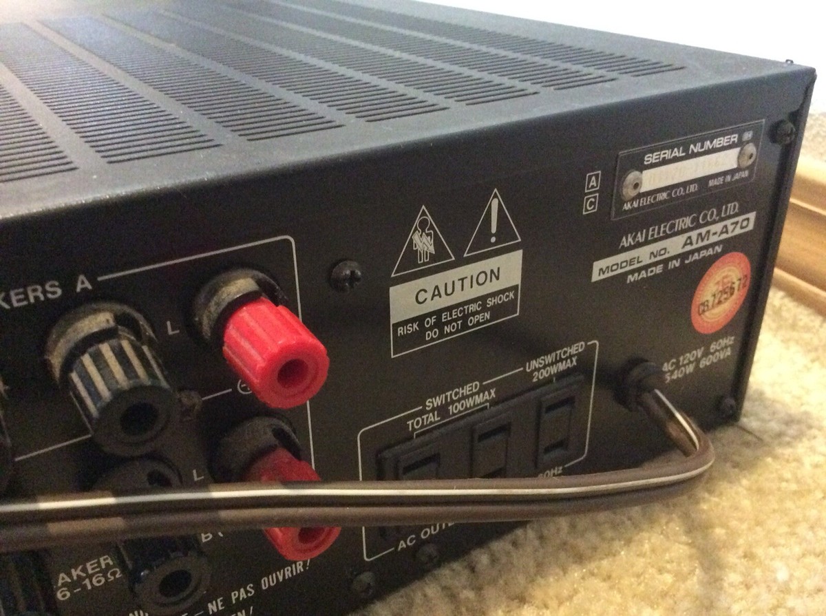 Vintage AKAI AM-A70 Stereo Integrated Amplifier RARE 1980's