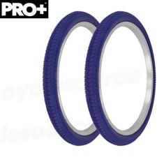 PRO Bicycle TIRES 20" x 1.75 ALL BLUE Semi-Slick Tread 2 TIRES BMX STYLE
