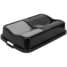Double Rubbish Waste Bin Lid. Butterfly Replacement Lids. (Black & Grey)