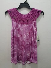 Womens Plus Size 1X 16W-18W Terra And Sky  Macrame Swing Top Shirt NWT
