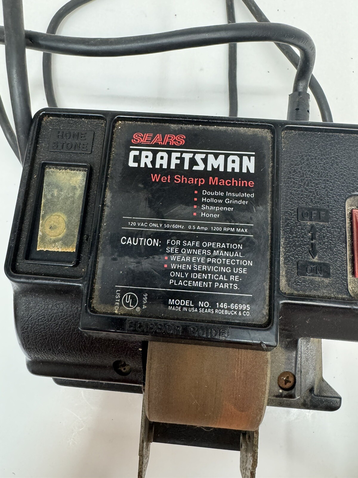 Sears Craftsman 14666995 Wet Sharp Machine Knife Sharpener/honer for