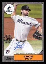 2022 Topps Update Baseball Card Black 1987 Auto Zach Pop 155/199 87BA-ZPO