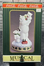 NIB 1996 Coca Cola Polar Bear Dad with Kids Musical Collection 22202