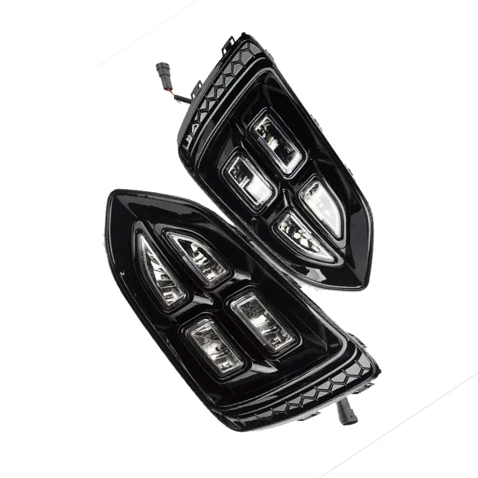 For Hyundai Accent 2Pcs Front Bumper Fog Lamp Modified LED Light DRL 2018-2022 Foto 3 de 4