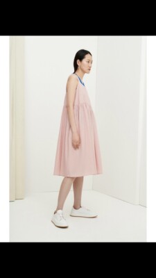 kowtow pink dress Kowtow Pink Cotton Sleeveless Midi Dress Size S