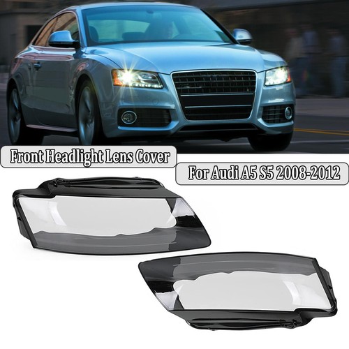 Pair Right & Left Headlight Lens Cover For Audi A5 S5 RS5 2008-2012 8T0941029/30 - Picture 2 of 12