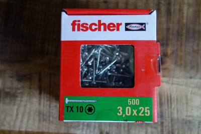Fischer 3,0 x 25 Power-Fast Spanplattenschraube TX10 Holzschraube VE 500 652714