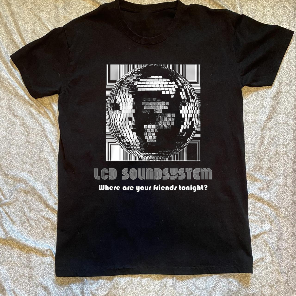 LCD Soundsystem ツアー2010 Tシャツ ブラック LCD Soundsystem Disco ball 'All My Friends' Black All Size T