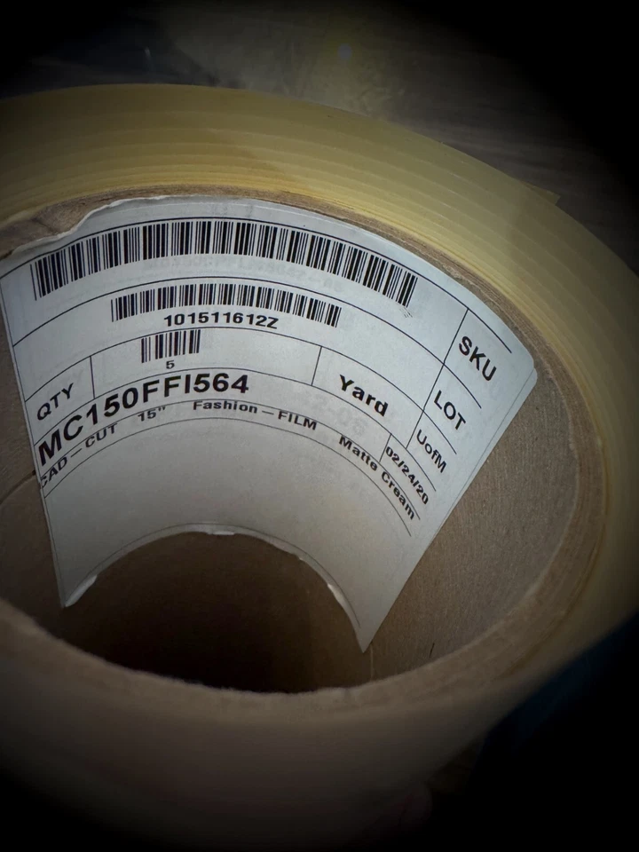 STAHL’S CAD-CUT® Fashion Film™ Heat Transfer Vinyl MATTE CREAM 15" x 4YD 12.5ft - Image 3 of 3