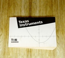 Texas Instruments TI-86 Graphing Calculator Owner's Manual Guidebook