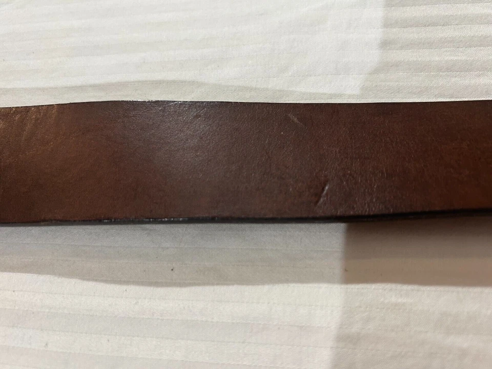 De Colección Polo Ralph Lauren Mujer Cinturón Marrón Italiano Sillín Cuero Latón Hebilla Foto 4 de 4