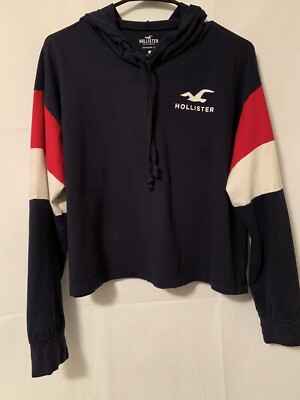 HOLLISTER Womens Small Boyfriend Tee Blue-Red-White