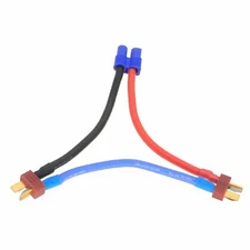 Series Wire EC3 1 Female to 2 Male Deans Nylon T Plug 12AWG 10CM Serial Cable