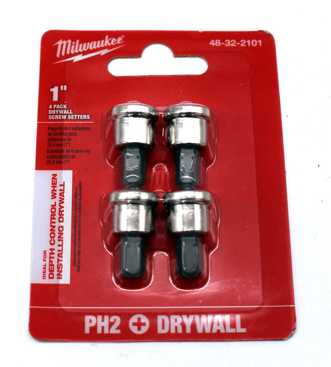 Milwaukee Tool 48 32 2101 4 Pc. 1 Drywall Screw Setter New