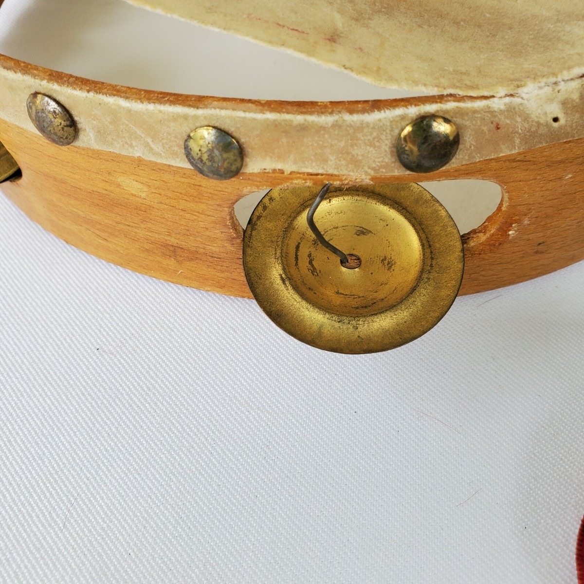 Tambourine Vintage Musical Tassels Ribbon Round Kids Childs