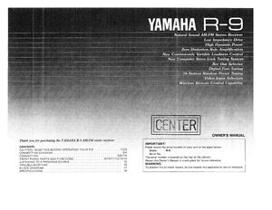 Yamaha R-9 Receiver Owners Manual | eBay