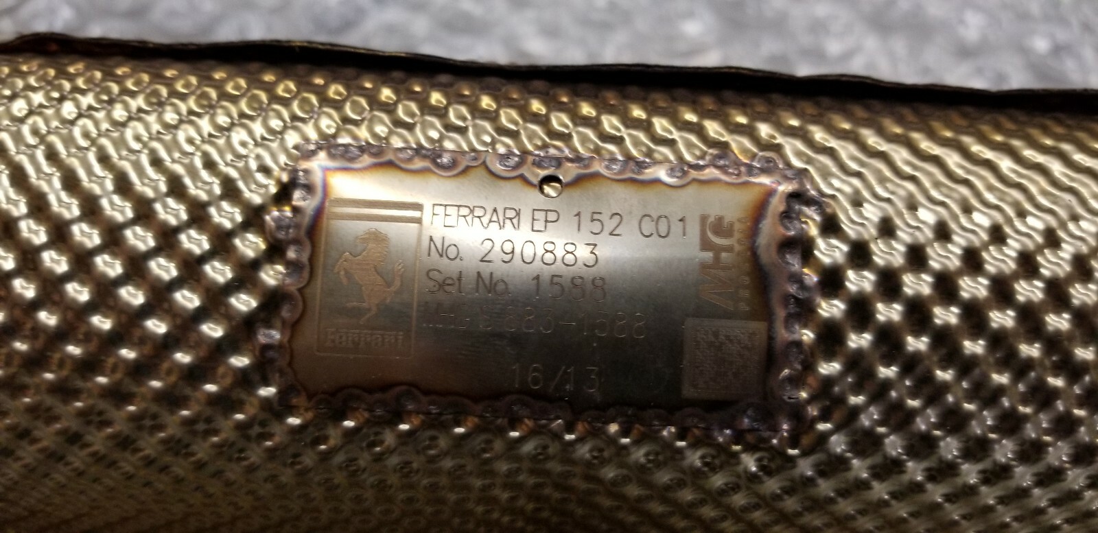 FERRARI F12 BERLINETTA CENTER EXHAUST PIPE SECTION OEM 290883