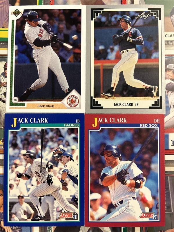 Jack Clark Baseball Card Lot (4) Upper Deck Leaf Score Padres/Red Sox