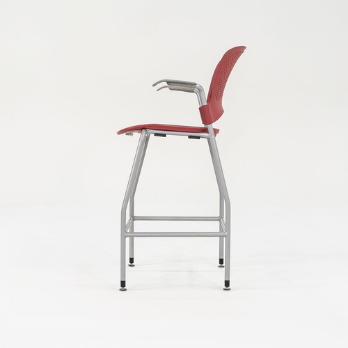 2013 Jeff Weber for Herman Miller Caper Stacking Bar Stool Red w/ Arms 11x Avail - Picture 3 of 12