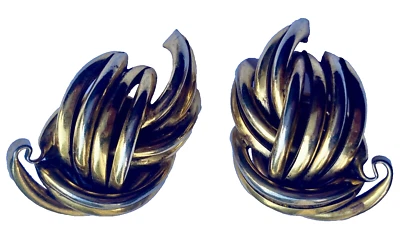 boucles d'oreilles signée TARATATA FRANCE - jewelry vintage 80's à CLIPS - A38 - Photo 1/4