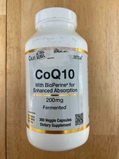 California Gold Nutrition CoQ10 200mg Fermented 360 Veggie Capsule Heart Support