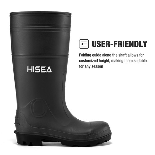 HISEA Men Folding Rain Boots Waterproof Anti-Slip Garden Hunting Work Knee Boots - Picture 22 of 53